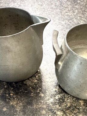 Vintage Plymouth Pewter Sugar And Creamer Set Made In USA